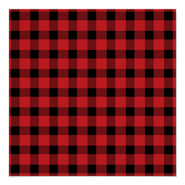 Red Buffalo Country Lumberjack Plaid Poster (Front)