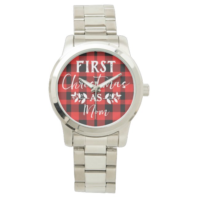 Red Buffalo First Christmas as Mom Christmas Watch (Front)