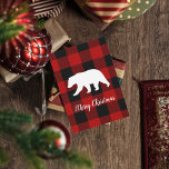 Red Buffalo Plaid & Bear | Personal Name Gift Holiday Card<br><div class="desc">Introducing our "Red Buffalo Plaid & Bear" personalized gift collection, available exclusively on Zazzle! This delightful collection is designed to bring a touch of rustic charm and personalized warmth to your gift-giving experience. Explore our collection today and discover the joy of giving personalized gifts that resonate with the spirit of...</div>