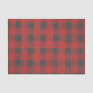 Red Buffalo plaid big checkers Tissue Paper