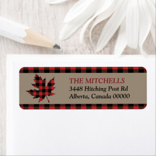 Red Buffalo Plaid Border Maple Leaf