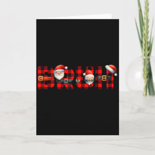 Red Buffalo Plaid Bruh Christmas Xmas Pyjamas Boys Card