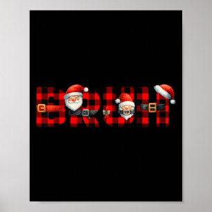 Red Buffalo Plaid Bruh Christmas Xmas Pyjamas Boys Poster