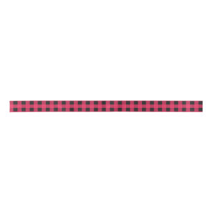 Red Buffalo Plaid Check Rustic Patterned Christmas Satin Ribbon