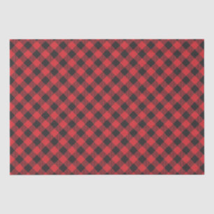 Red Buffalo Plaid Chequered Tissue Paper