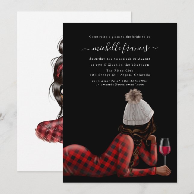 Red Buffalo Plaid Christmas Bridal Shower Invitation (Front/Back)
