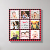 Red Buffalo Plaid Christmas Photo Collage