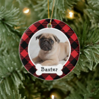 Red Buffalo Plaid Custom Pet Puppy Dog Photo