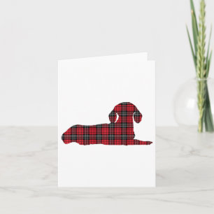 Red Buffalo Plaid Dachshund Dog Christmas Dogs  Card