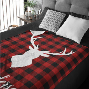 Red Buffalo Plaid & Deer   Nom personnel Cadeau