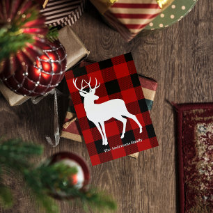 Red Buffalo Plaid & Deer Personal Name Gift