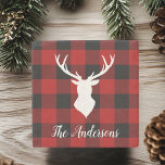 Red Buffalo Plaid & Deer | Personal Name Gift Stone Coaster<br><div class="desc">Embrace the rustic charm of the great outdoors with our Red Buffalo Plaid & Deer Personalized Name Gift! Whether you're shopping for yourself or looking for a thoughtful gift,  this design brings a touch of wilderness to any occasion.</div>