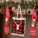 Red Buffalo Plaid & Deer | Personal Name Gift Tote Bag<br><div class="desc">Embrace the rustic charm of the great outdoors with our Red Buffalo Plaid & Deer Personalized Name Gift! Whether you're shopping for yourself or looking for a thoughtful gift,  this design brings a touch of wilderness to any occasion.</div>