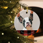 Red Buffalo Plaid Family Dog | Dog First Christmas Ceramic Ornament<br><div class="desc">Red Buffalo Plaid Family Dog | Dog First Christmas</div>