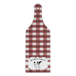 Red Buffalo Plaid Farm Cow Cutting Board