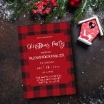 Red Buffalo Plaid Flannel Christmas Party Invitation<br><div class="desc">Get your guests ready for your fun holiday party with your Red Buffalo Plaid Flannel Christmas Party invitations.  Fun,  rustic & laid back. Check out our collection for different design options.</div>