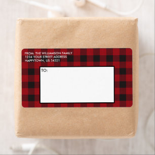 Red Buffalo Plaid Holiday Address Mailing