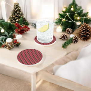 Red Buffalo Plaid Holiday Coaster
