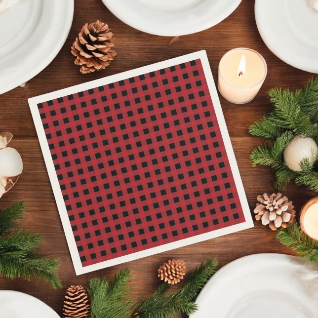 Red Buffalo Plaid Holiday Napkin (Creator Uploaded)