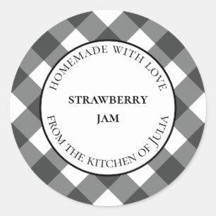 Red buffalo plaid labels for homemade gifts