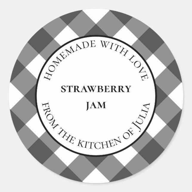 Red buffalo plaid labels for homemade gifts (Front)