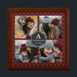 Red Buffalo Plaid Lumberjack Family Photo Collage Gift Box<br><div class="desc">Upload your favorite photos to make your own unique personalized photo gift.</div>