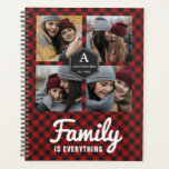 Red Buffalo Plaid Lumberjack Family Photo Collage Planner<br><div class="desc">Upload your favourite photos to make your own unique personalized photo gift.</div>