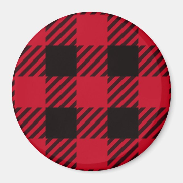 Red Buffalo Plaid Magnet (Front)