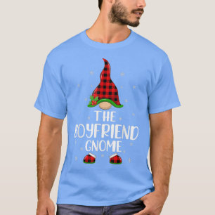 Red Buffalo Plaid Matching Boyfriend Gnome Christm T-Shirt