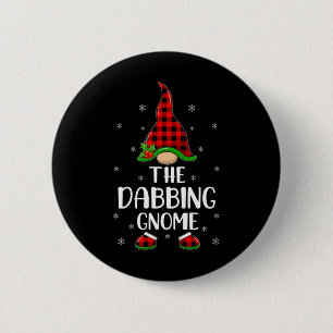 Red Buffalo Plaid Matching The Dabbing Gnome Chris 2 Inch Round Button