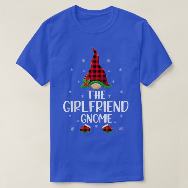 Red Buffalo Plaid Matching The Girlfriend Gnome Ch T-Shirt (Design Front)