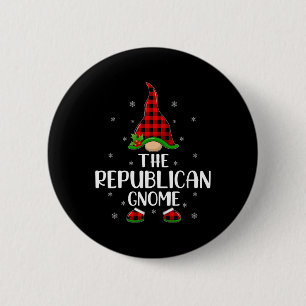 Red Buffalo Plaid Matching The Republican Gnome Ch 2 Inch Round Button