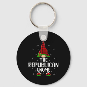 Red Buffalo Plaid Matching The Republican Gnome Ch Keychain