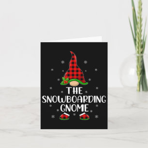 Red Buffalo Plaid Matching The Snowboarding Gnome Card