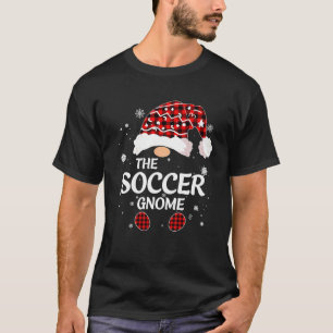 Red Buffalo Plaid Matching The Soccer Gnome T-Shirt