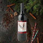 Red Buffalo Plaid & Merry Woofmas With Dog Photo Wine Label<br><div class="desc">Red Buffalo Plaid & Merry Woofmas With Dog Photo</div>
