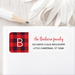 Red Buffalo Plaid Monogrammed Christmas Initial