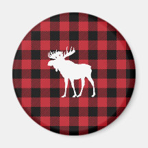 Red Buffalo Plaid Moose