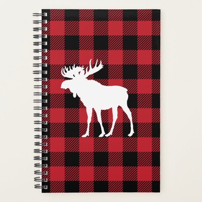 Red Buffalo Plaid Moose Planner (Front)