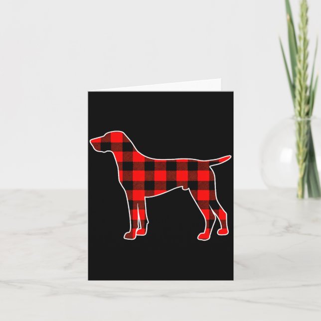Red Buffalo Plaid Pajama Gsp Christmas Dog Lover M Card (Front)