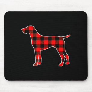 Red Buffalo Plaid Pajama Gsp Christmas Dog Lover M Mouse Pad