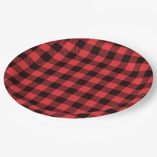 Red Buffalo Plaid Paper Plate