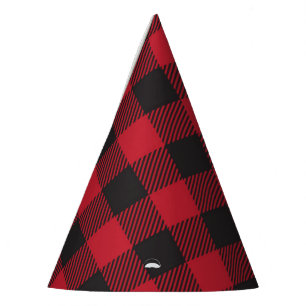 Red Buffalo Plaid Party Hats