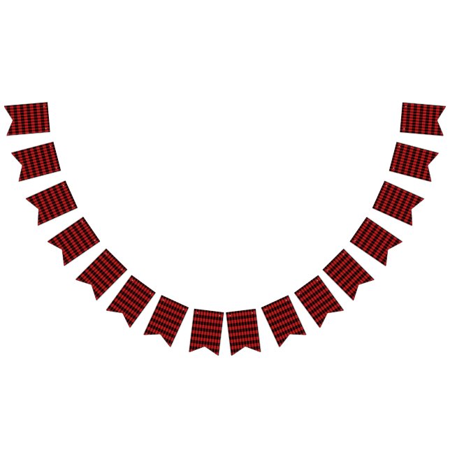 Red Buffalo Plaid Pattern Bunting Flags (All)