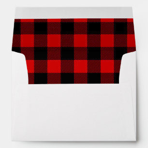 Red Buffalo Plaid Pattern Christmas Holiday Envelope