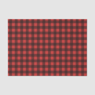 Red buffalo plaid pattern Christmas tissue paper