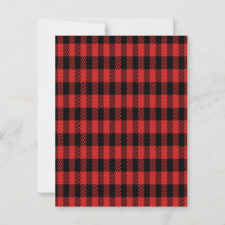 Red Buffalo Plaid Pattern Thank You Card