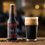 Red Buffalo Plaid | Personal Initial | Gift Beer Bottle Label<br><div class="desc">Wrap your loved ones in the warmth and charm of classic Red Buffalo Plaid with a personal touch. Whether it's for a birthday,  anniversary,  or just to show someone you care,  this customizable gift is sure to make a lasting impression.</div>