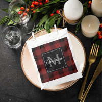 Red Buffalo Plaid | Personal Initial | Gift