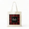 Red Buffalo Plaid | Personal Initial | Gift Tote B